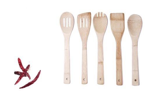 Set of 5 bamboo utensils