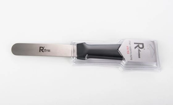 פלטה ישרה נירוסטה 11.5 ס"מ ידית שחורה roso glaze